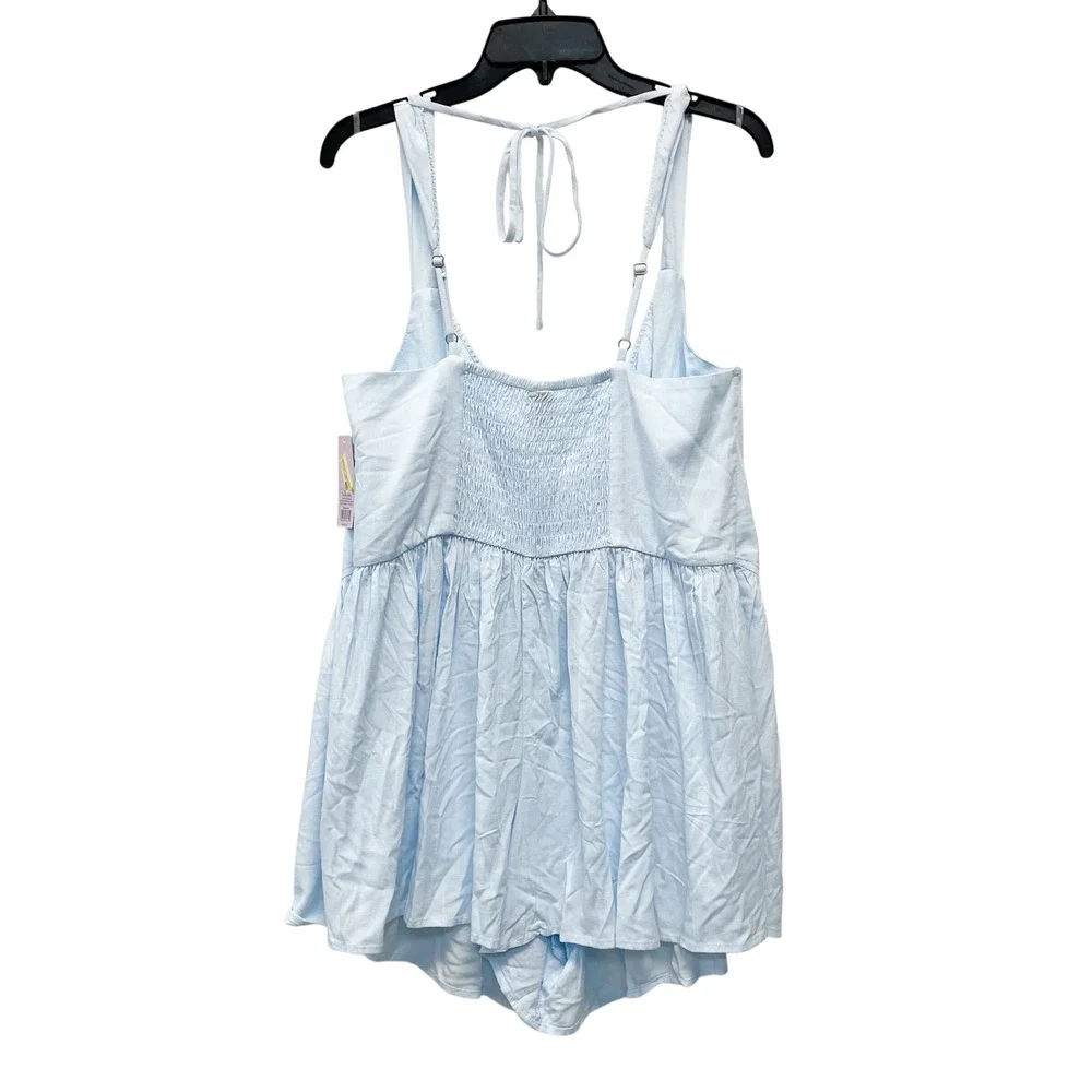 Wild Fable Women's Light Blue Smocked Back Sleeveless Romper Size XXL - Picture 6 of 6